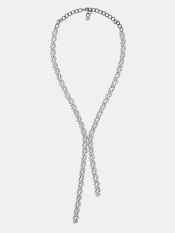 Source Unknown Accessoires-Collier Goutte En Strass, Argent