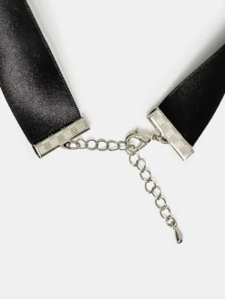 Source Unknown Vêtements-Collier Ras Du Cou Avec Noeud En Satin, Noir