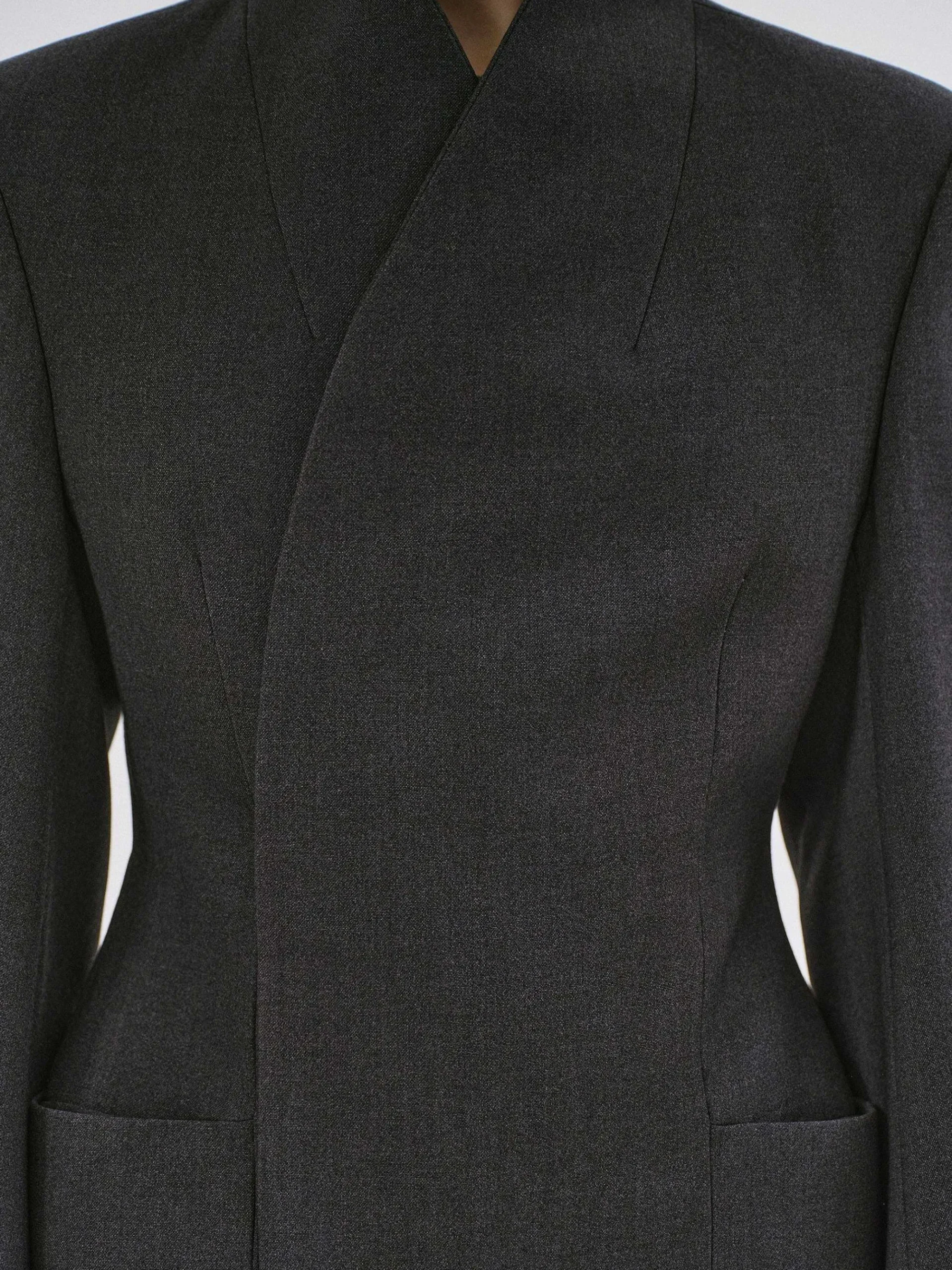 Source Unknown Vêtements D'Exterieur-Corrin Wrap Blazer, Charbon