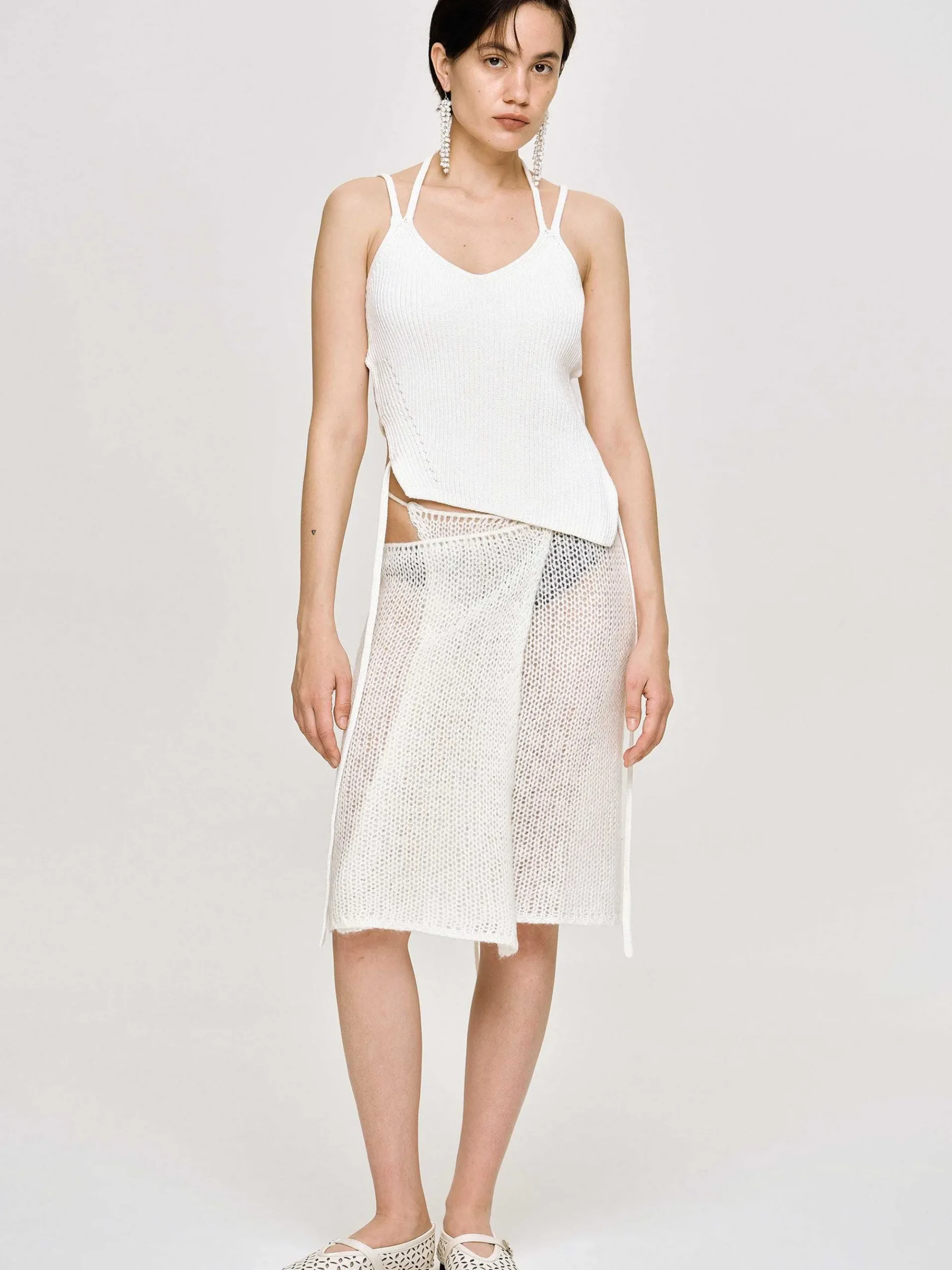 Source Unknown Vêtements-Debardeur Asymetrique En Tricot, Blanc
