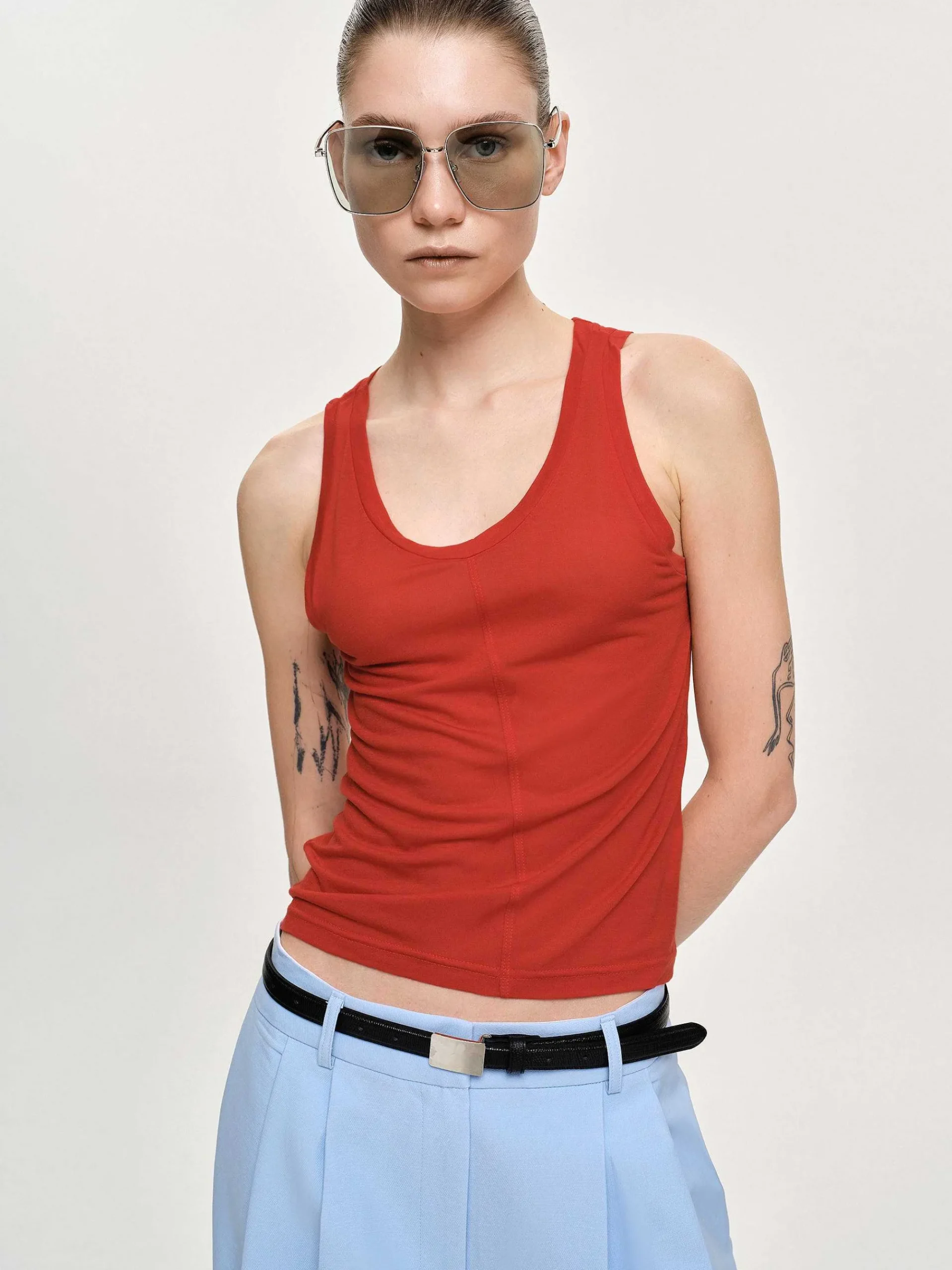 Source Unknown Accessoires-Debardeur Tancel, Rouge