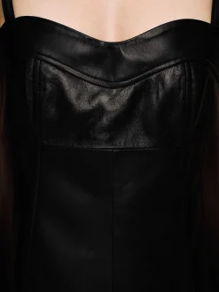 Source Unknown Hauts-Dessus En Cuir Bustier En Peau D'Agneau, Noir