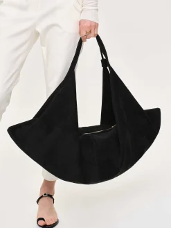 Source Unknown Vêtements-Grand Sac Fortune Cookie, Suede Noir