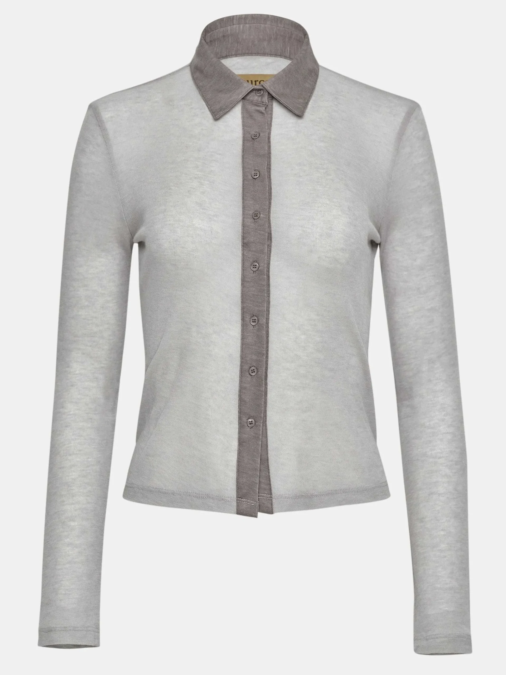 Source Unknown Hauts-Haut A Col Semi-Transparent Pietro, Marron Taupe