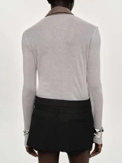 Source Unknown Hauts-Haut A Col Semi-Transparent Pietro, Marron Taupe