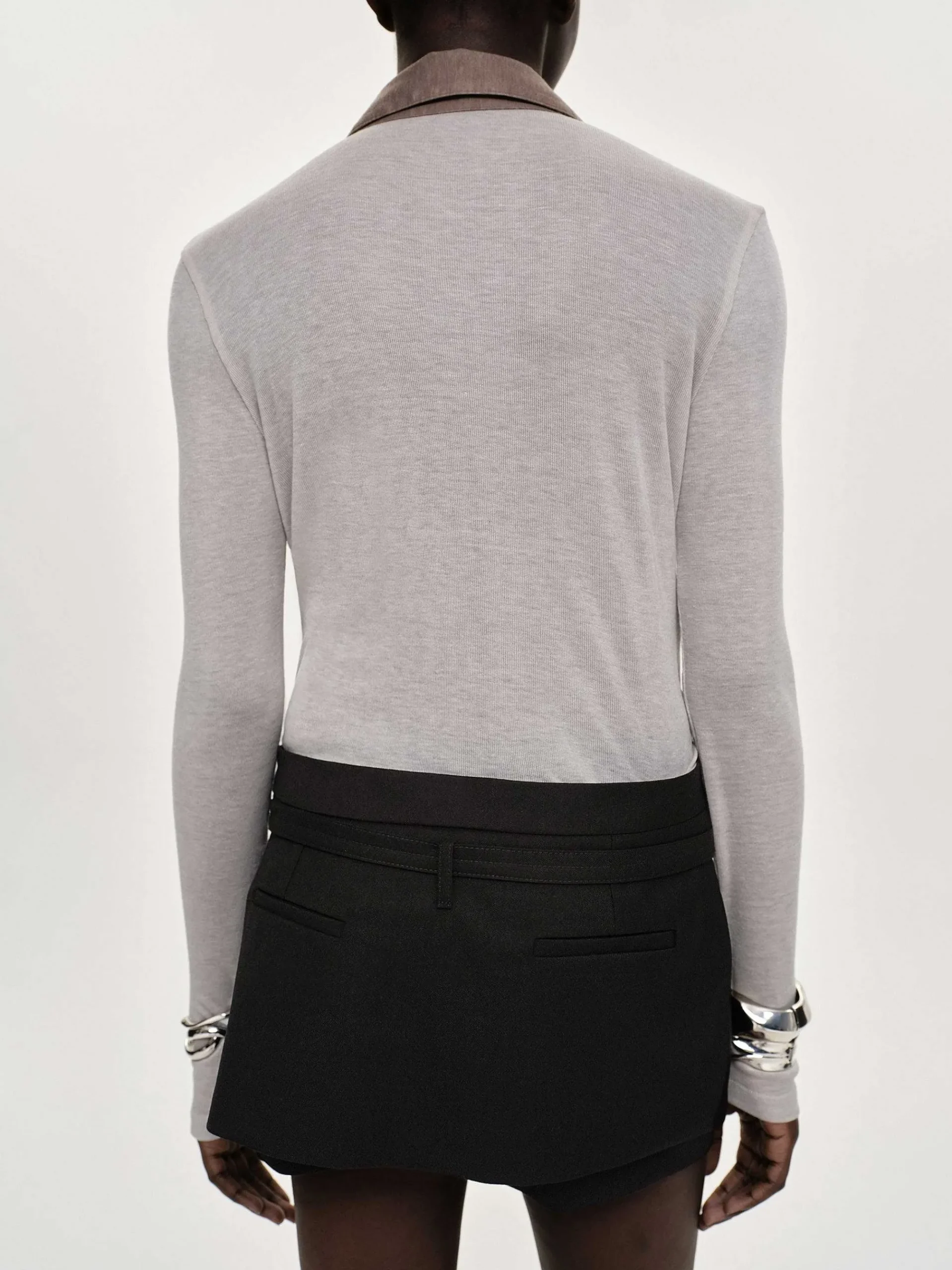 Source Unknown Hauts-Haut A Col Semi-Transparent Pietro, Marron Taupe