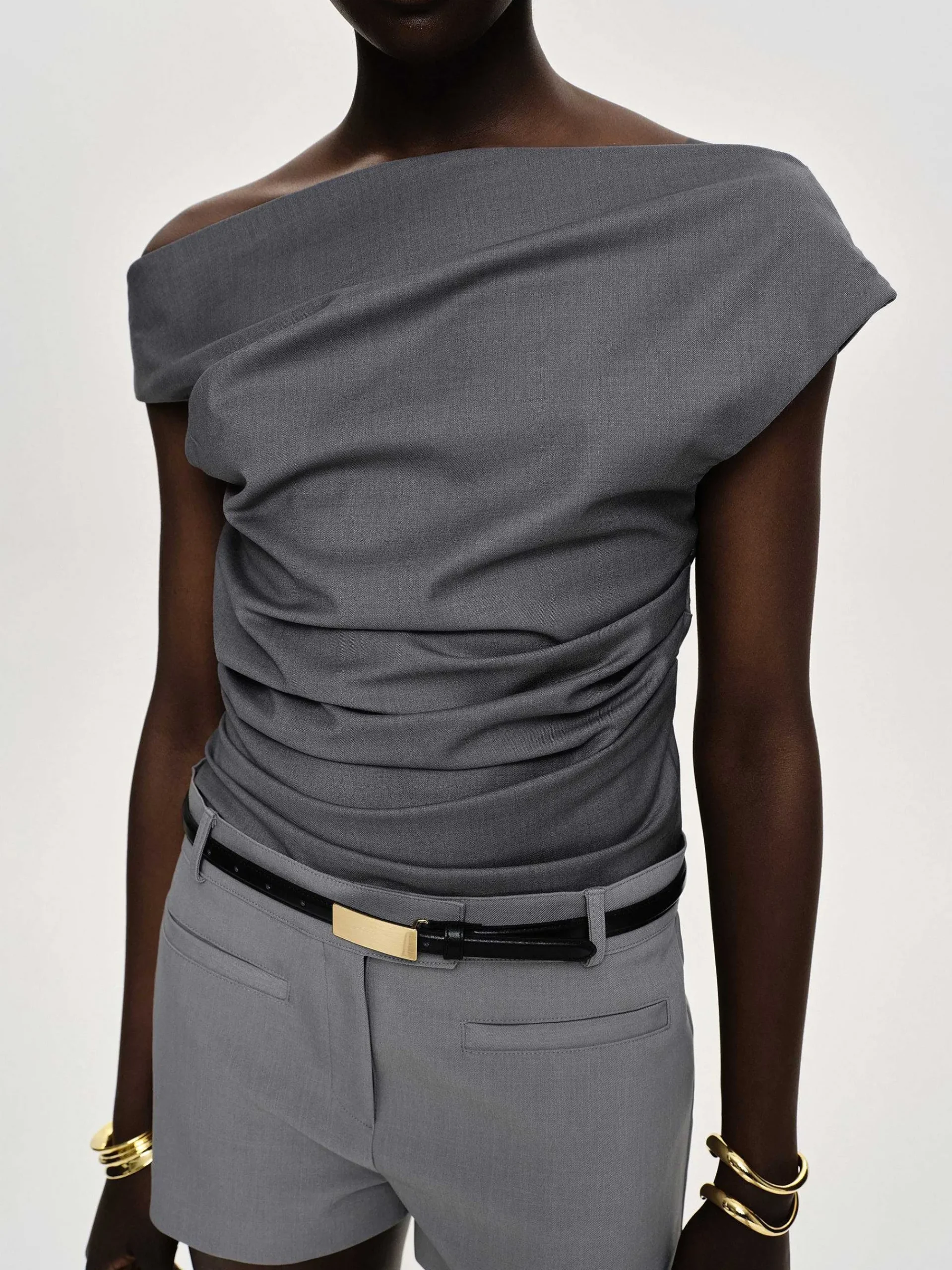 Source Unknown Hauts-Haut Drape Asymetrique, Anthracite