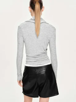 Source Unknown Vêtements-Haut Drape Asymetrique Folgore, Gris