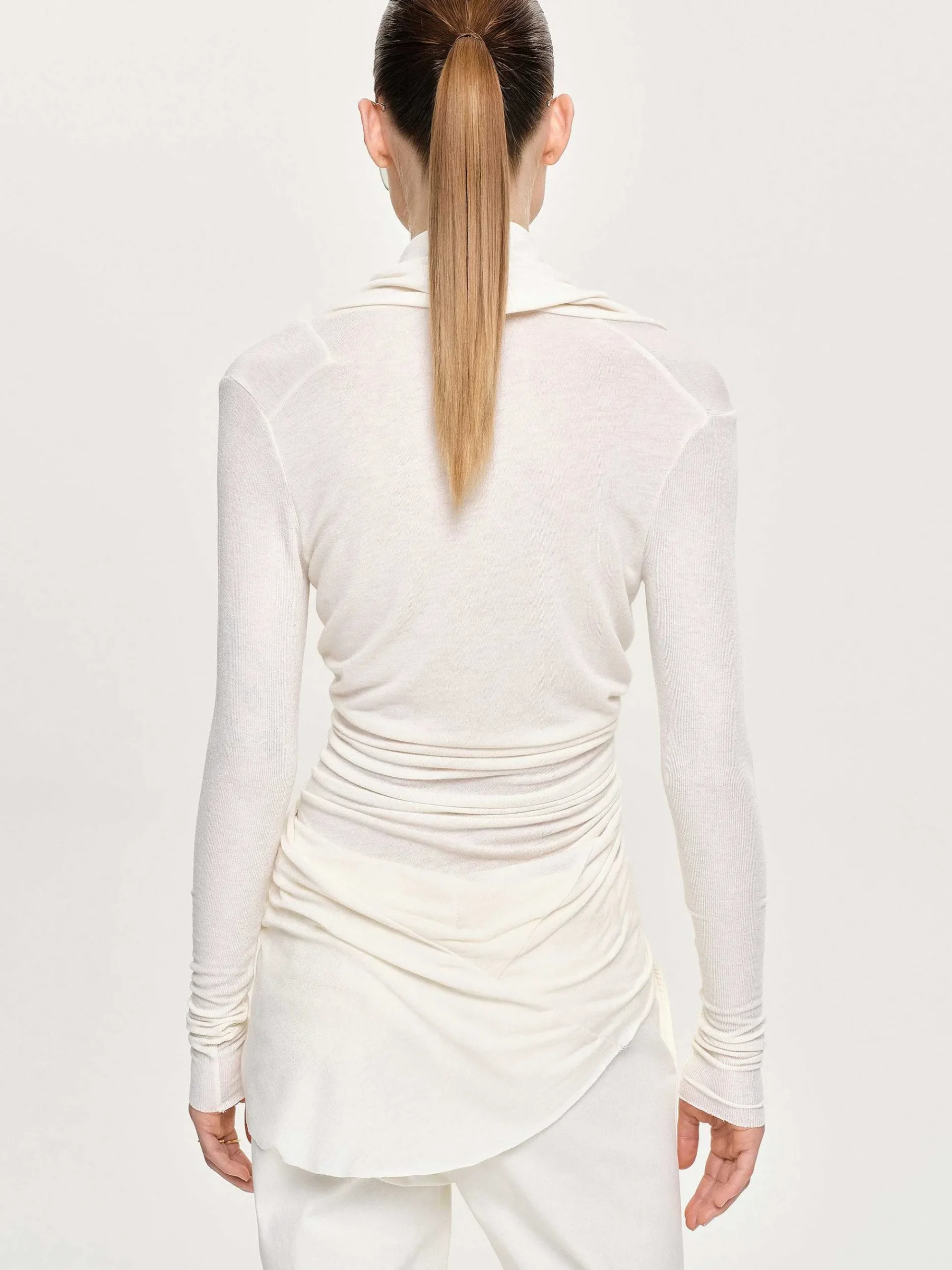Source Unknown Vêtements-Haut Drape Asymetrique Folgore, Ivoire
