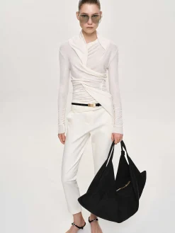 Source Unknown Vêtements-Haut Drape Asymetrique Folgore, Ivoire