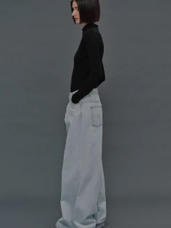 Source Unknown Vêtements-Jean Coupe Oversize, Delavage Bleu Clair