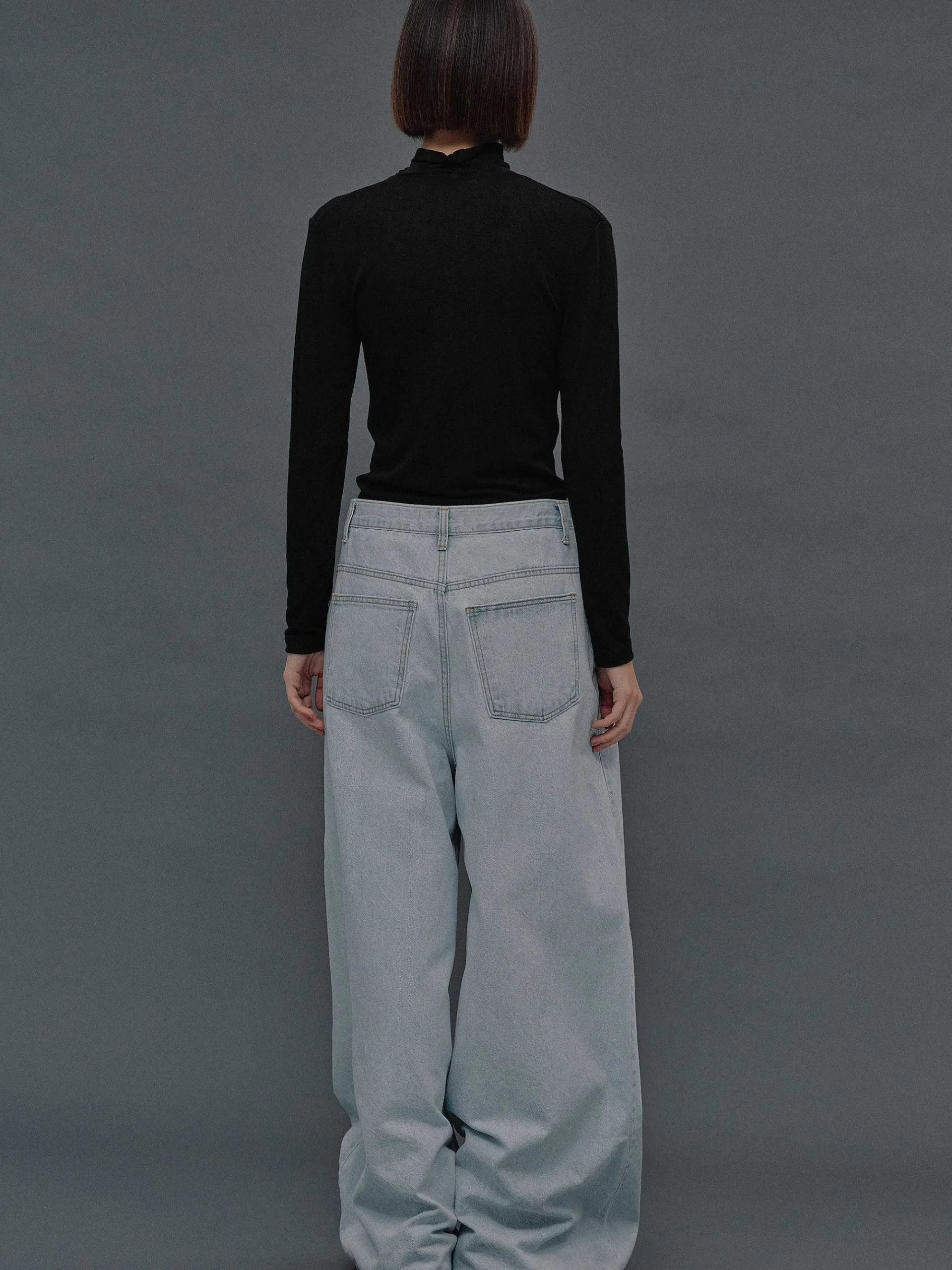 Source Unknown Jean-Jean Coupe Oversize, Delavage Bleu Clair