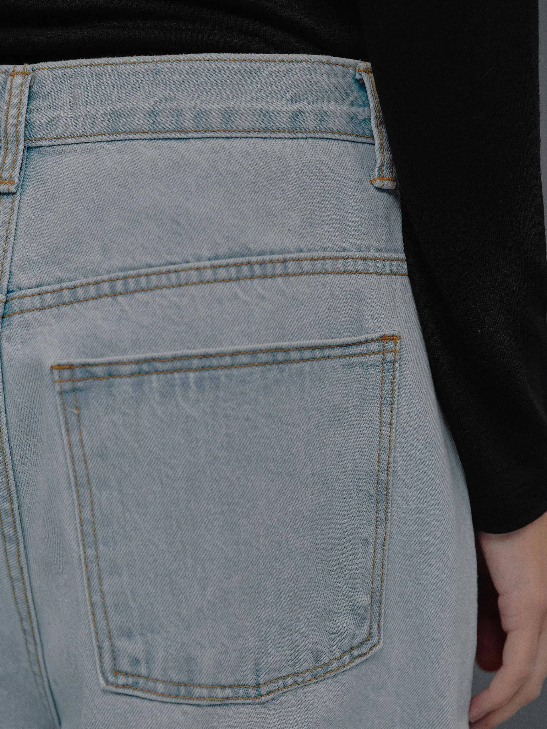 Source Unknown Jean-Jean Coupe Oversize, Delavage Bleu Clair