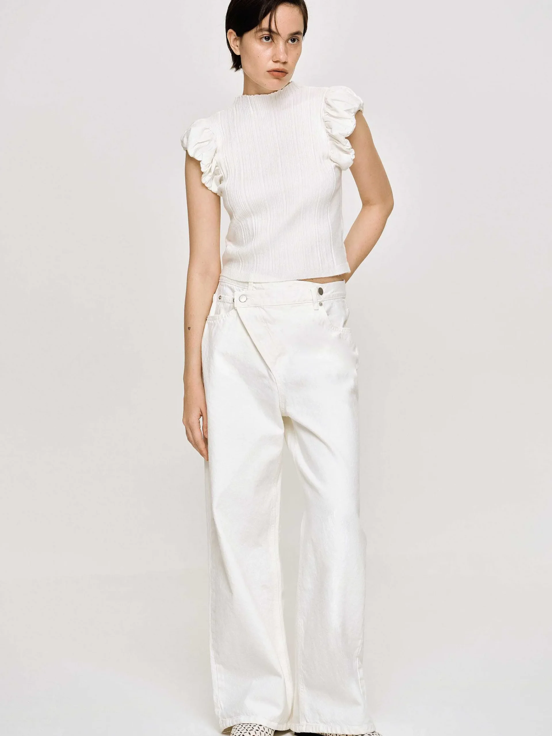 Source Unknown Vêtements-Jean Croise, Blanc