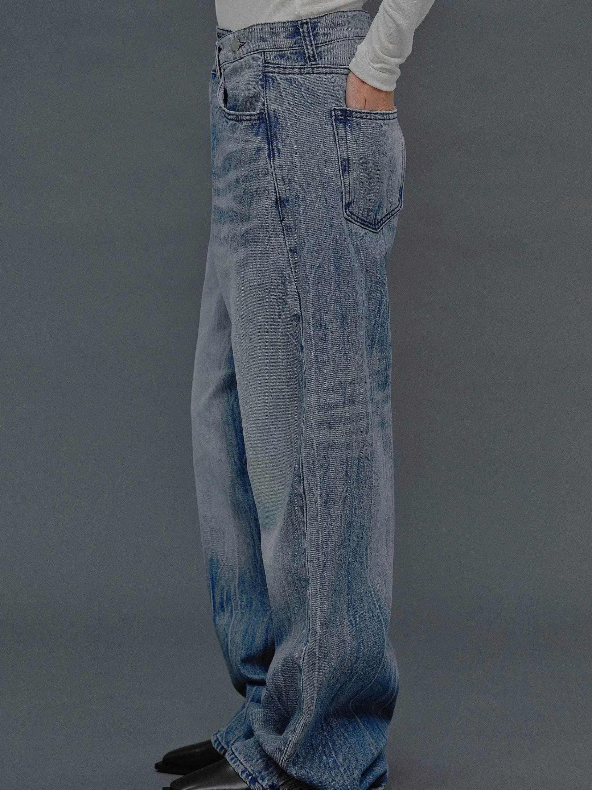 Source Unknown Jean-Jean Croise Destructure, Bleu Moyen