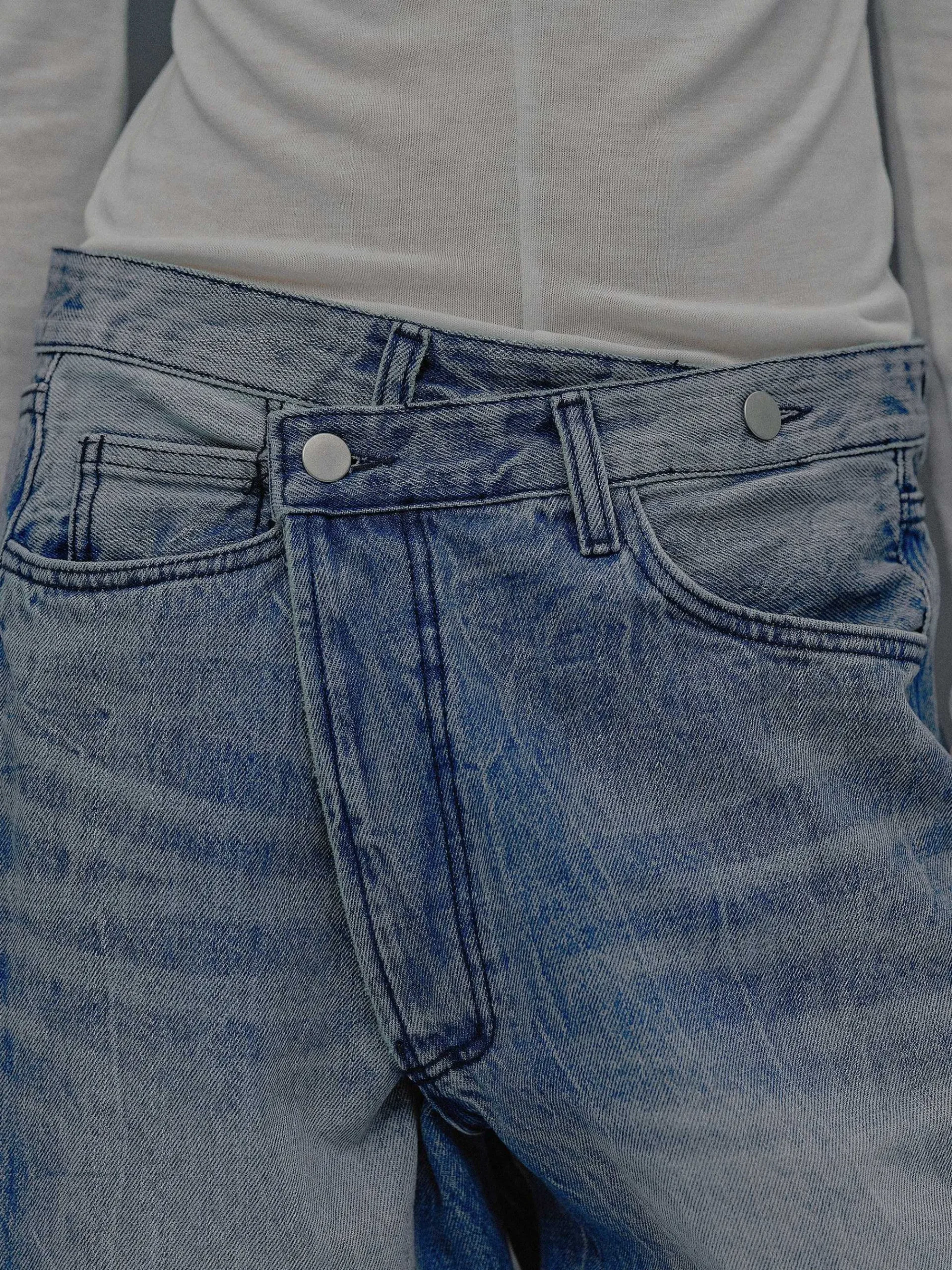 Source Unknown Jean-Jean Croise Destructure, Bleu Moyen