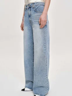 Source Unknown Jean-Jean Long A Jambe Droite, Bleu Vintage Clair