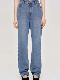 Source Unknown Vêtements-Jean Slim Pleine Longueur, Bleu Moyen