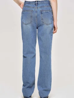 Source Unknown Vêtements-Jean Slim Pleine Longueur, Bleu Moyen