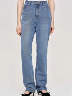 Source Unknown Vêtements-Jean Slim Pleine Longueur, Bleu Moyen