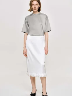 Source Unknown Bas-Jupe En Satin Applique, Blanc