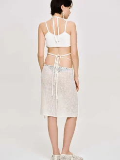 Source Unknown Bas-Jupe En Tricot Semi-Transparente, Bouleau