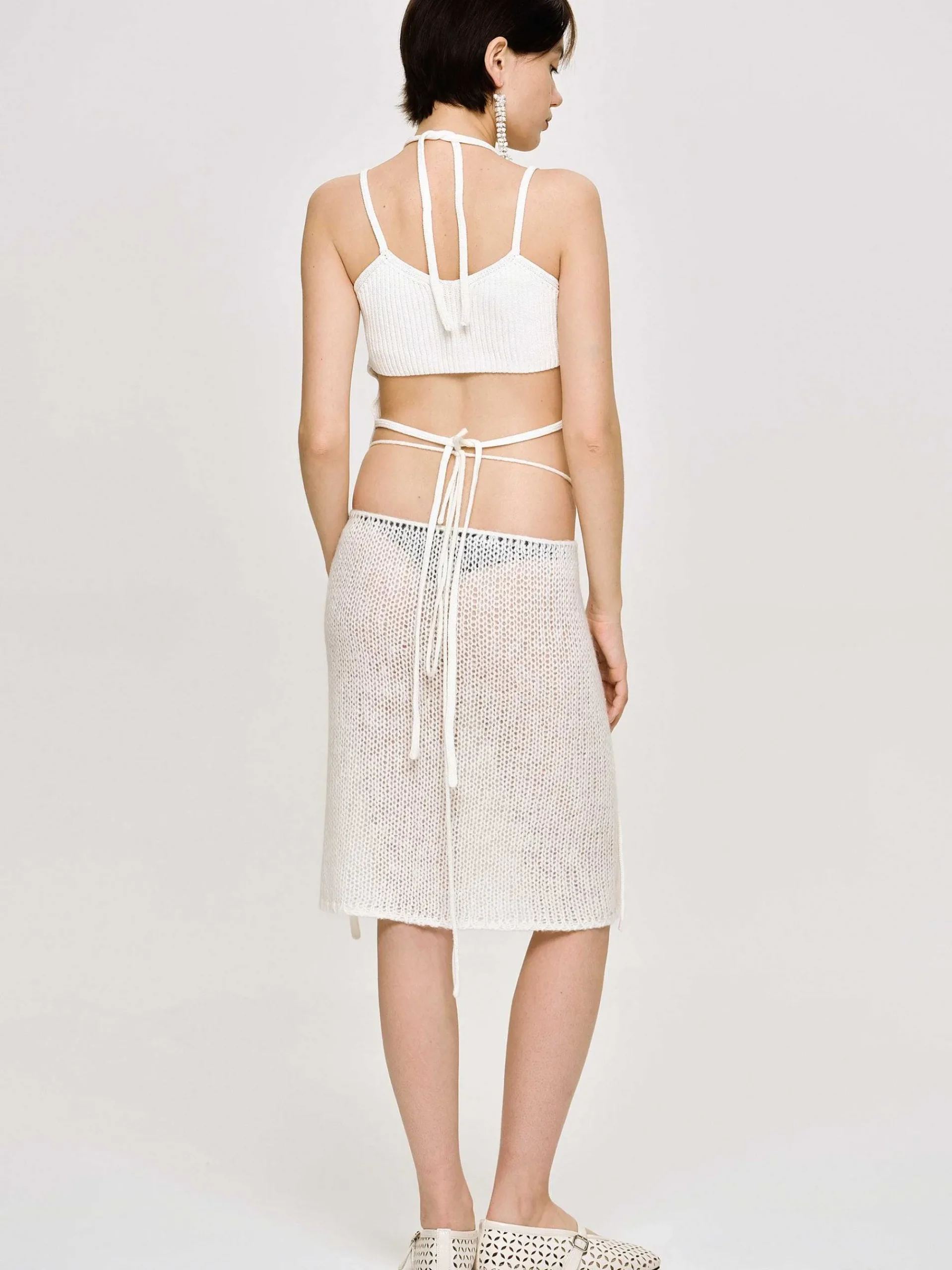 Source Unknown Tricots-Jupe En Tricot Semi-Transparente, Bouleau