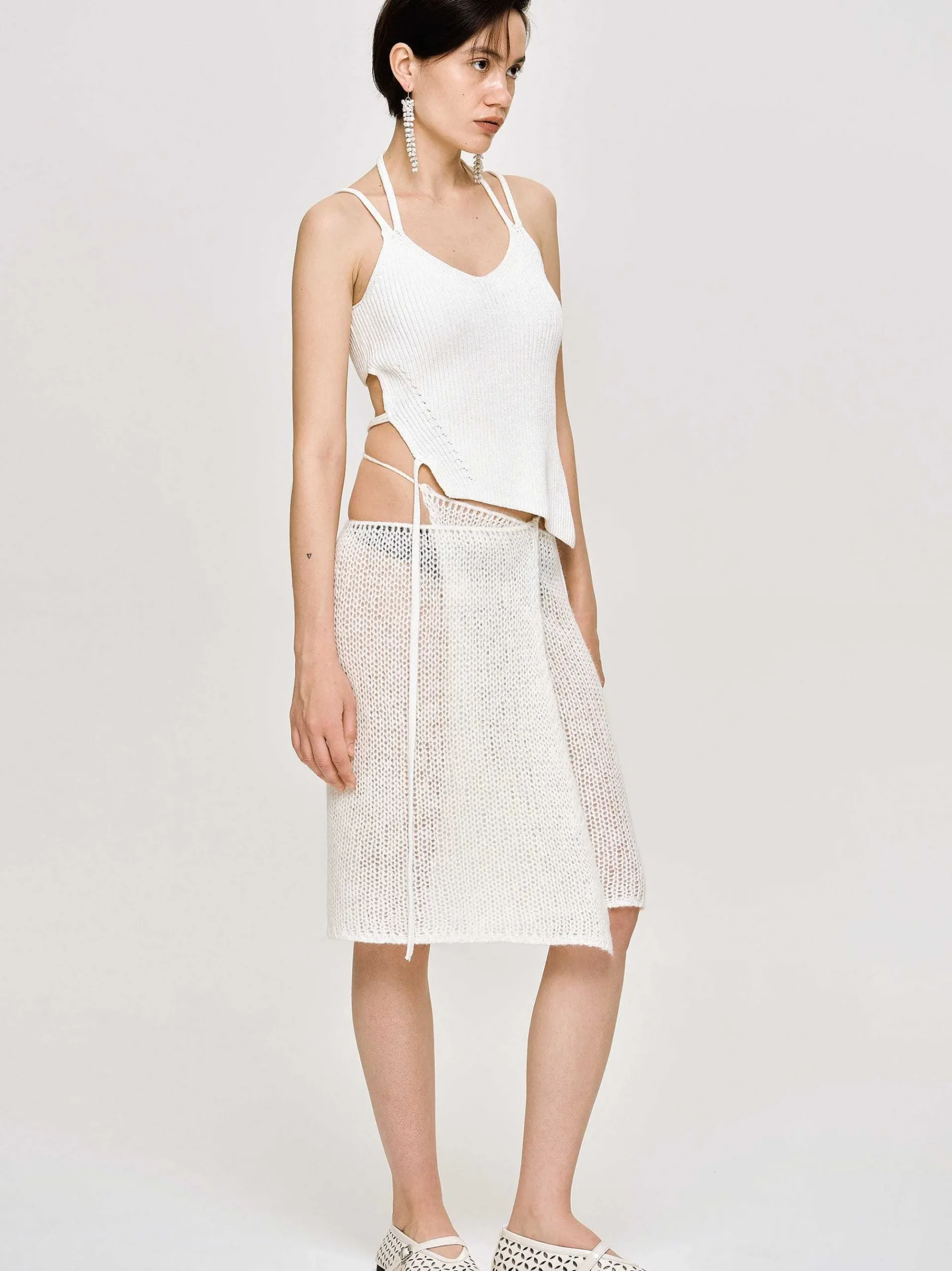 Source Unknown Tricots-Jupe En Tricot Semi-Transparente, Bouleau