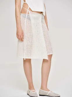Source Unknown Tricots-Jupe En Tricot Semi-Transparente, Bouleau