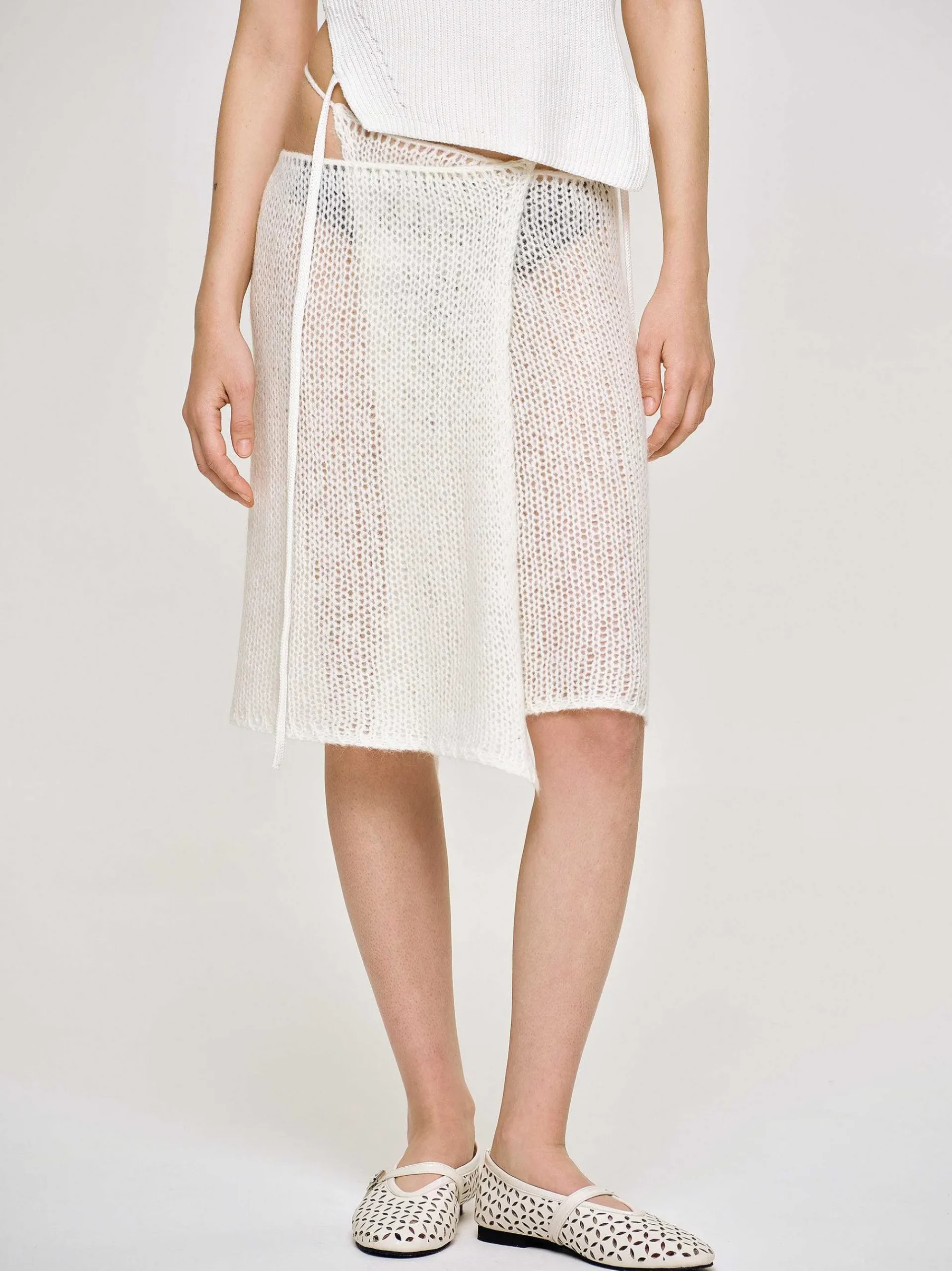 Source Unknown Tricots-Jupe En Tricot Semi-Transparente, Bouleau