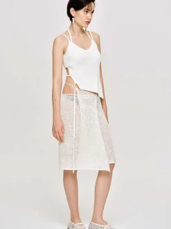 Source Unknown Vêtements-Jupe En Tricot Semi-Transparente, Bouleau