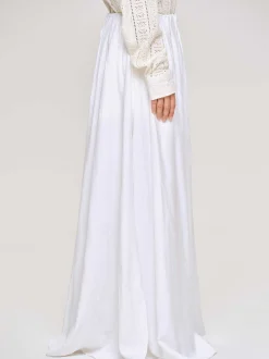 Source Unknown Vêtements-Jupe Longue En Lin Dhanila, Blanc Optique