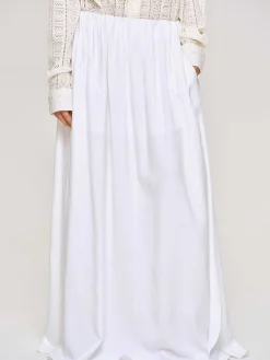 Source Unknown Vêtements-Jupe Longue En Lin Dhanila, Blanc Optique