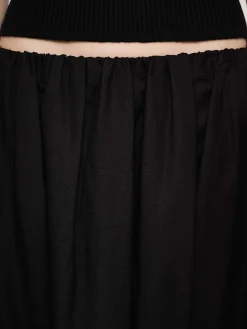 Source Unknown Vêtements-Jupe Longue En Lin Dhanila, Noir