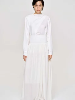 Source Unknown Vêtements-Jupe Longue Taille Basse Ocelia, Blanc