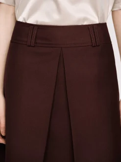 Source Unknown Vêtements-Jupe Mi-Longue Plissee, Cerise Noire