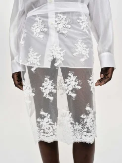 Source Unknown Vêtements-Jupe Portefeuille A Applique Floral, Blanc