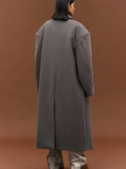 Source Unknown Vêtements-Manteau Grand-Pere Surdimensionne Wallis, Gris