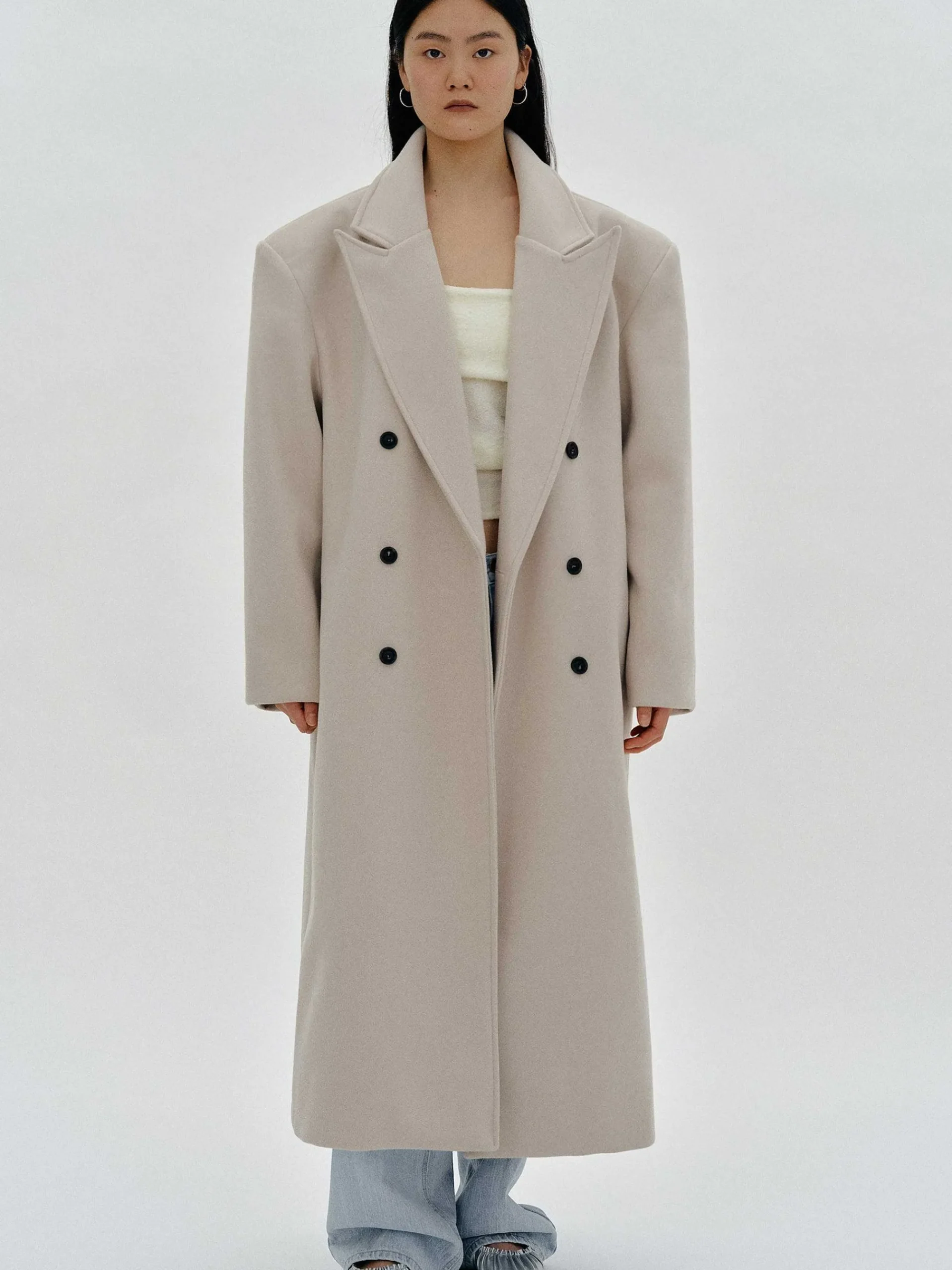 Source Unknown Vêtements D'Exterieur-Manteau Grand-Pere Surdimensionne Wallis, Beige