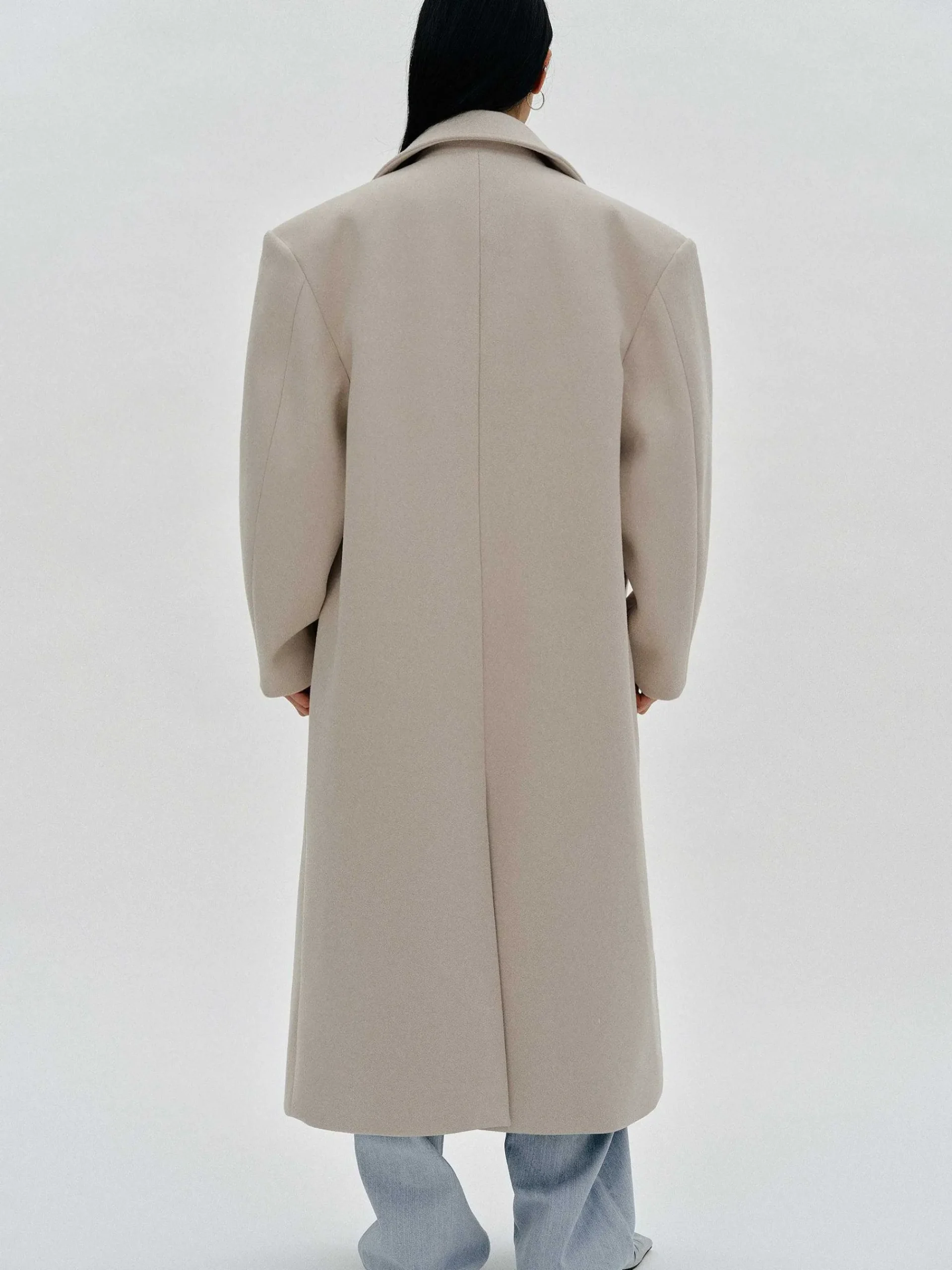 Source Unknown Vêtements D'Exterieur-Manteau Grand-Pere Surdimensionne Wallis, Beige