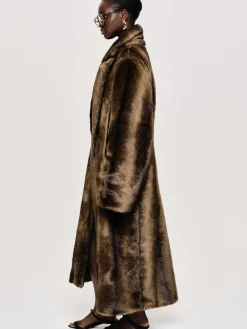 Source Unknown Vêtements-Manteau Grand-Pere Surdimensionne En Fourrure Wallis, Expresso