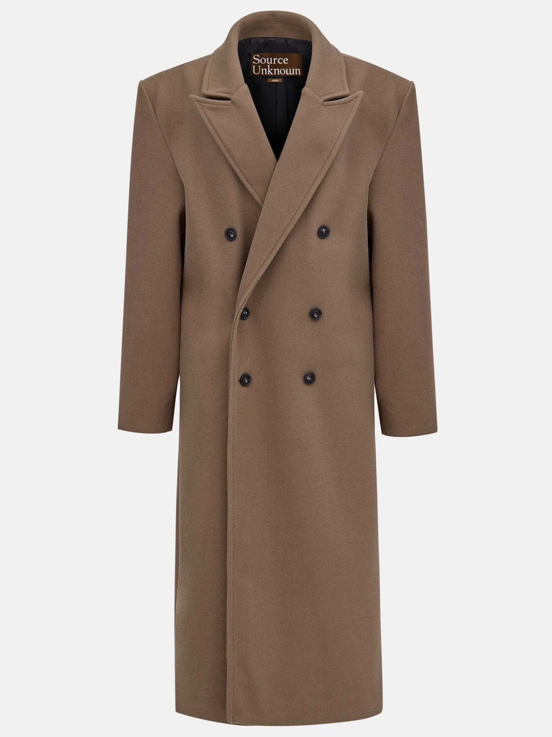 Source Unknown Vêtements D'Exterieur-Manteau Grand-Pere Surdimensionne Wallis, Latte