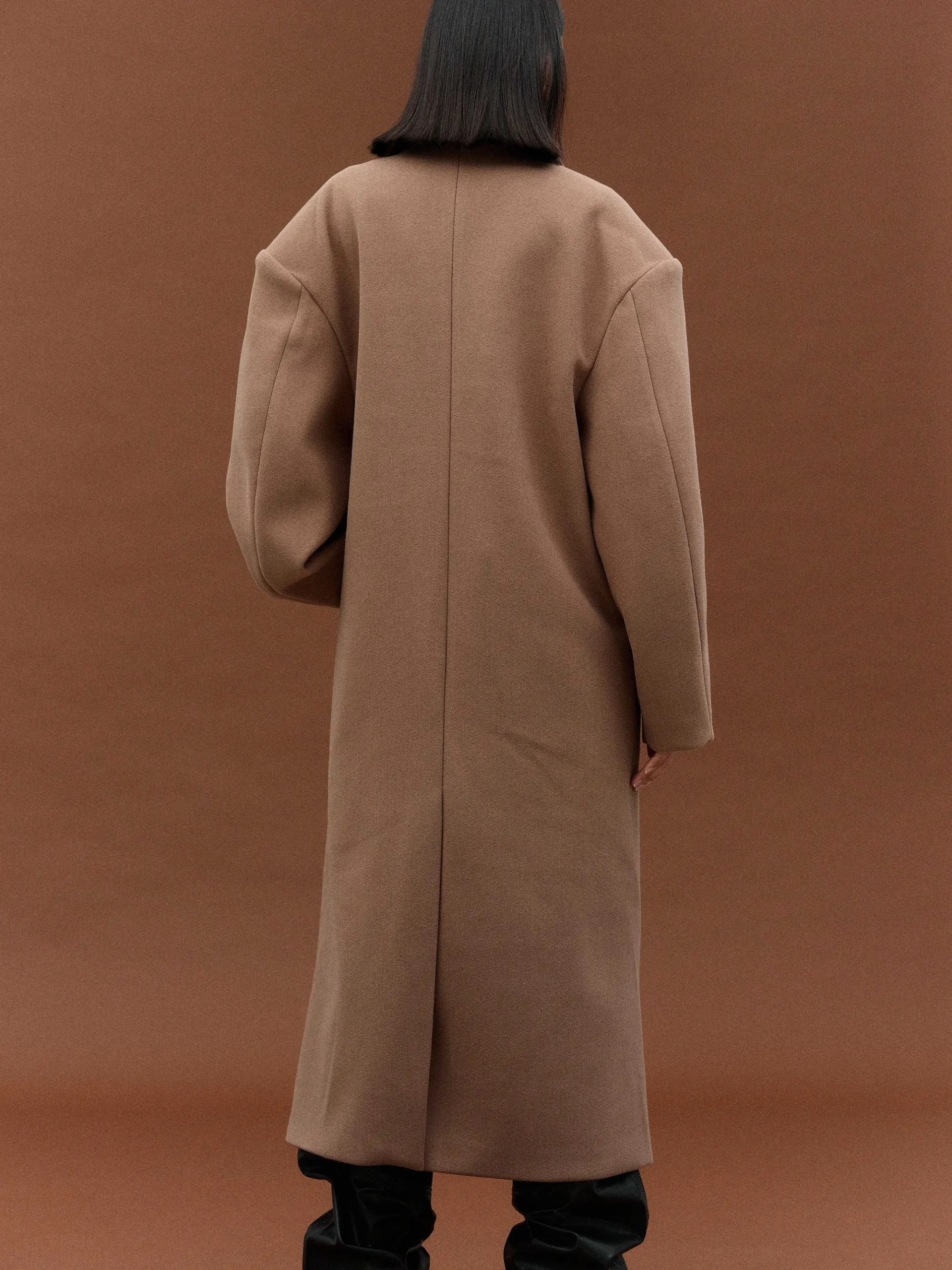 Source Unknown Vêtements D'Exterieur-Manteau Grand-Pere Surdimensionne Wallis, Latte