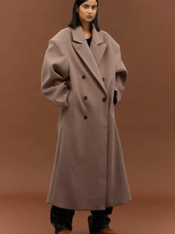 Source Unknown Vêtements-Manteau Grand-Pere Surdimensionne Wallis, Latte
