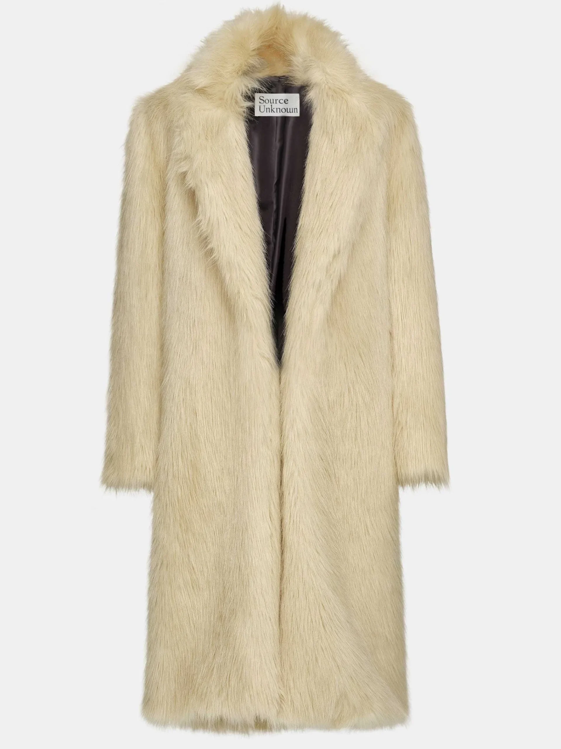 Source Unknown Vêtements-Manteau Grand-Pere Surdimensionne En Fourrure Wallis, Creme Toscane