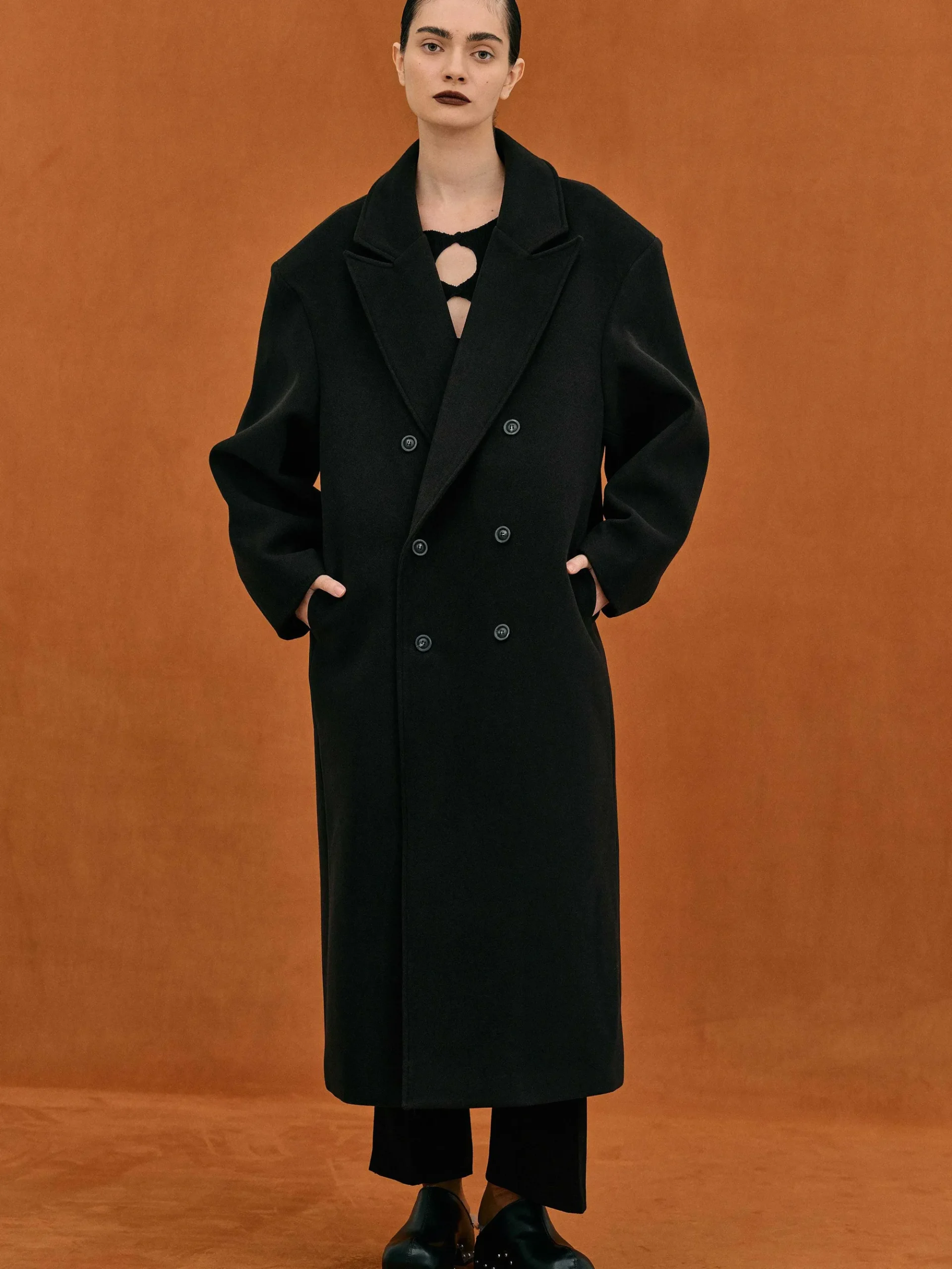 Source Unknown Vêtements-Manteau Grand-Pere Surdimensionne Wallis, Noir