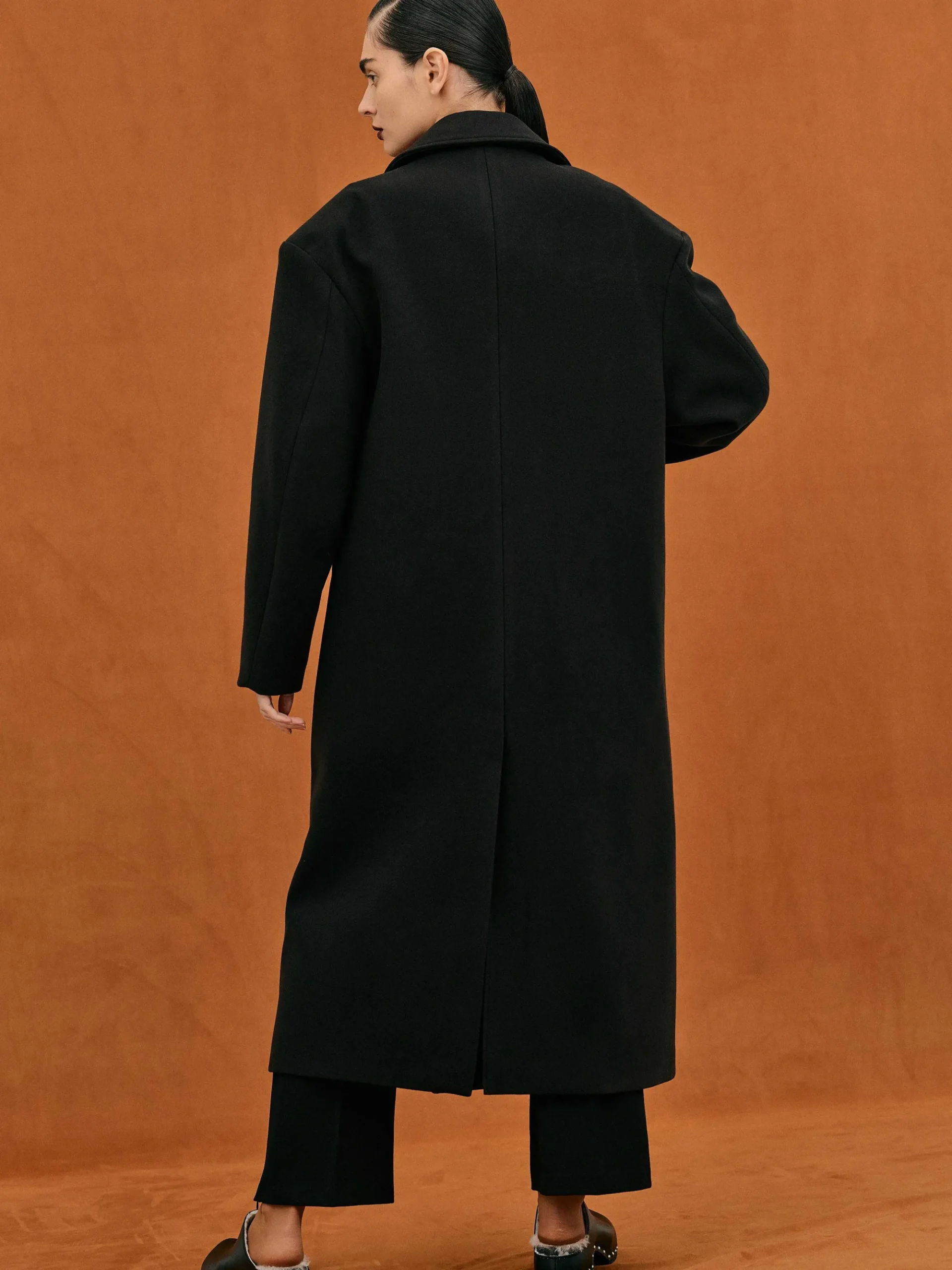 Source Unknown Vêtements-Manteau Grand-Pere Surdimensionne Wallis, Noir