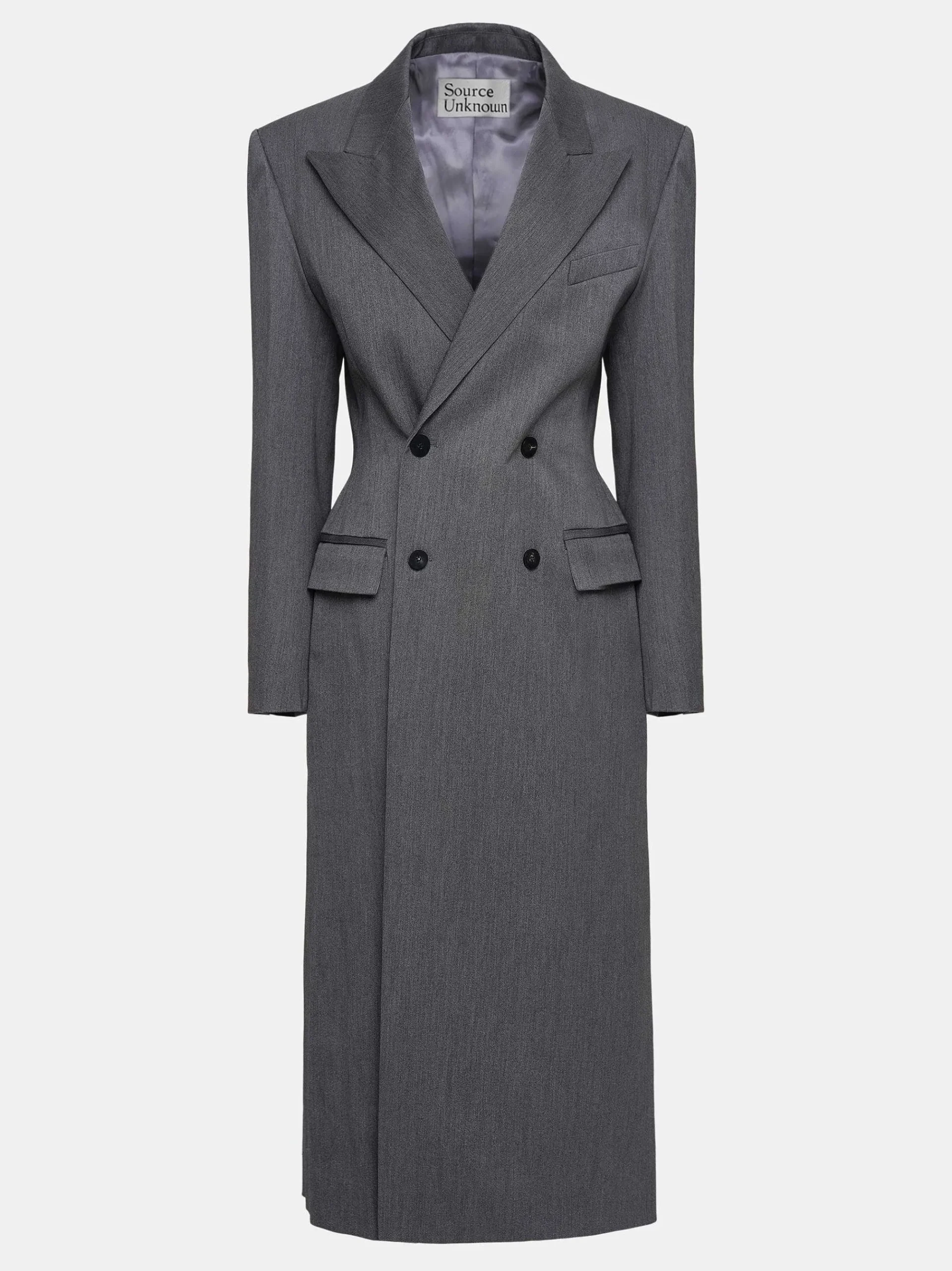 Source Unknown Vêtements-Manteau Long Sablier Delphina, Anthracite