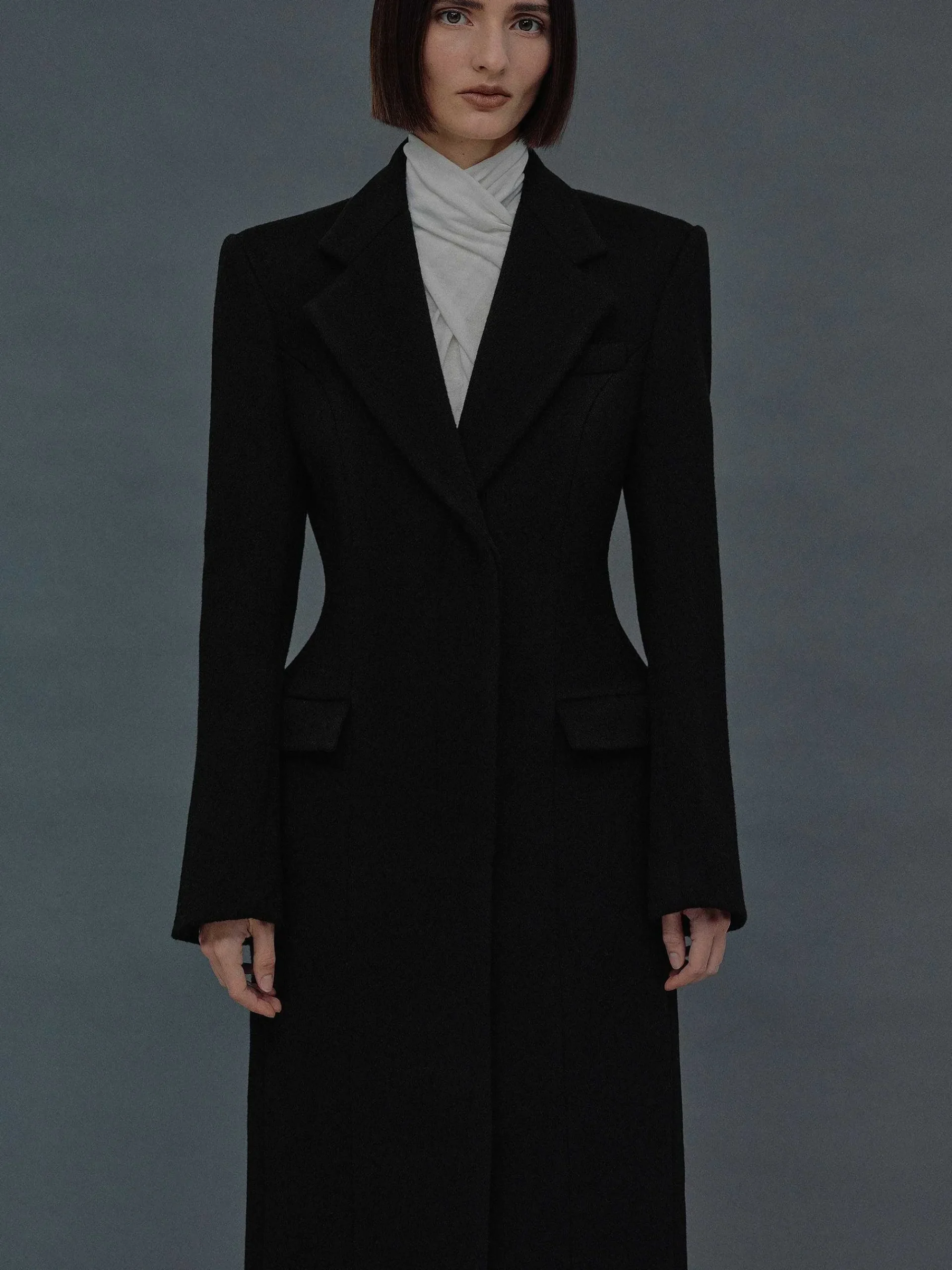 Source Unknown Vêtements D'Exterieur-Manteau Sablier Holin, Noir