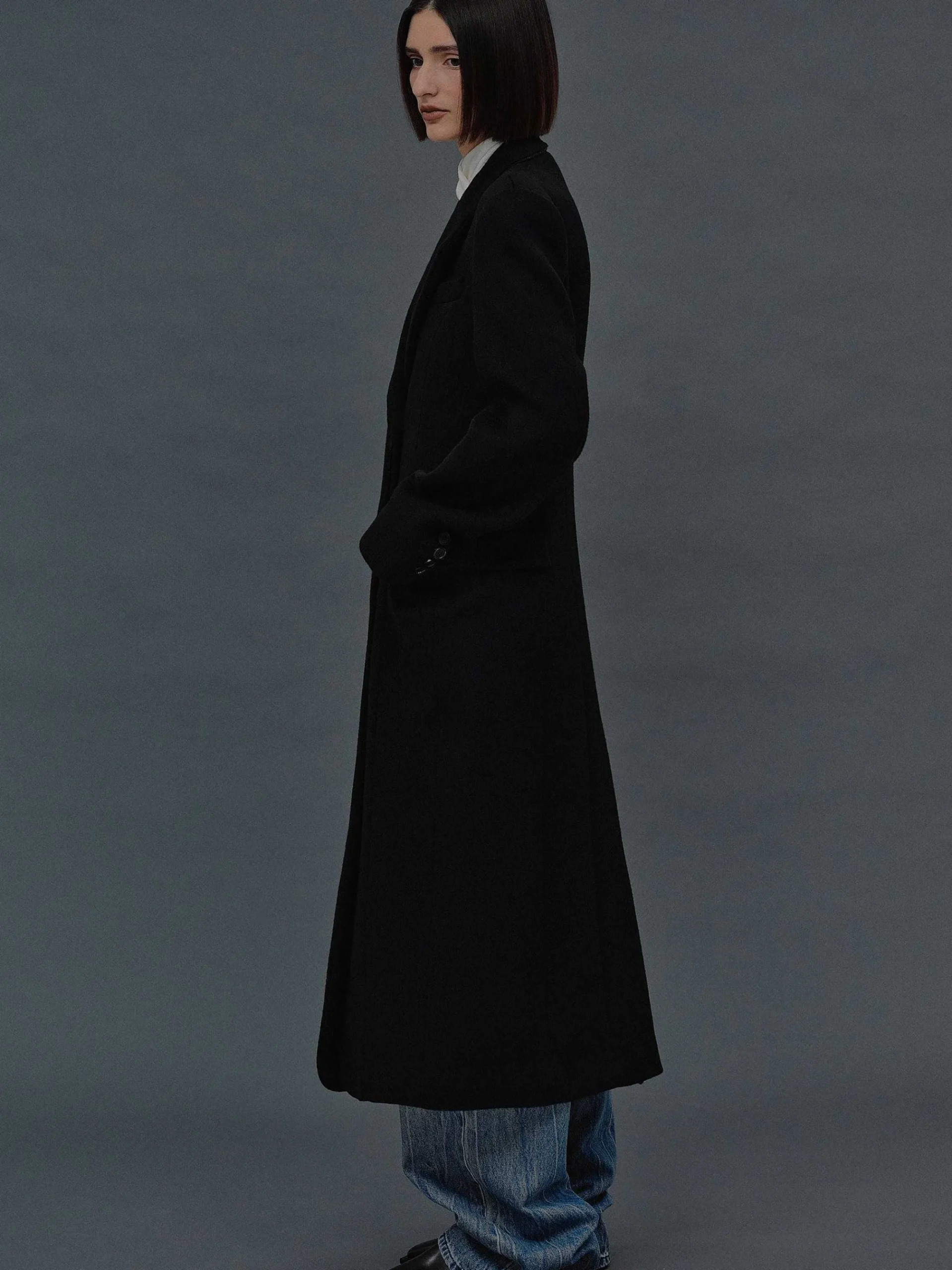 Source Unknown Vêtements D'Exterieur-Manteau Sablier Holin, Noir